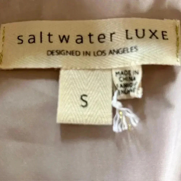 Saltwater Luxe Megan Mini Dress, Champagne with Light Gold Sequins, size Small - Picture 6 of 9